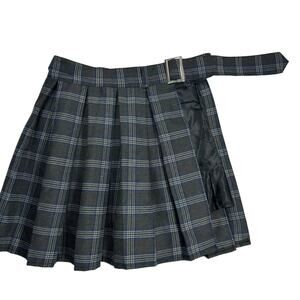 Plaid Open Skirt Belt Wrap Y2K Dark Academia Schoolgirl Teacher Punk Grunge